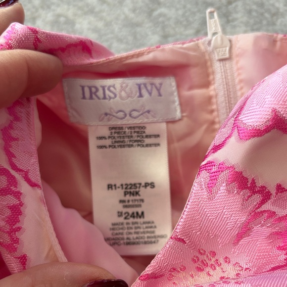 iris & ivy Pink Floral Dress with Sheer Bow - Picture 2 of 4